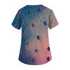 Women's Fashion V-neck Short-sleeved Work Uniform With Pockets, Halloween Print Top