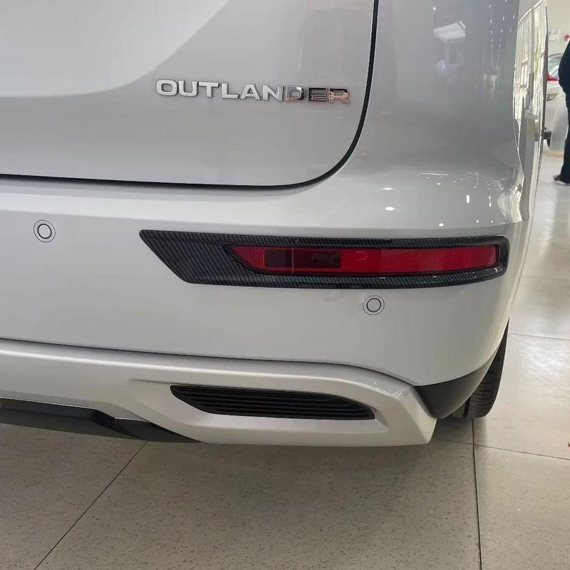 For Mitsubishi Outlander PHEV 2024 Rear Foglight Frame Cover Tail Bumper Strips Trims ABS Carbon Fiber Car Accessories