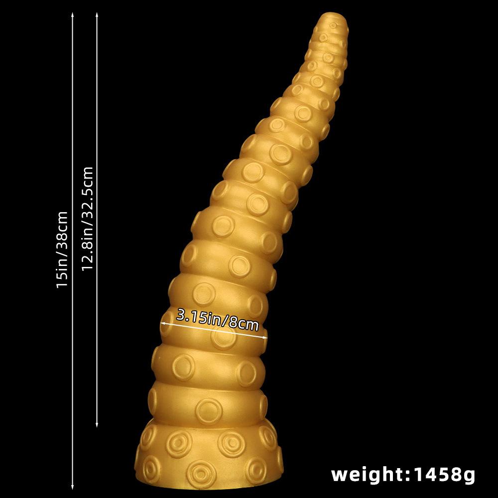Golden Silicone 8cm Octopus Legs Oversized Thick and Gradually Thick with Small To Large Pointed Anal Plugs and Anal Dilators Toy Backcourt