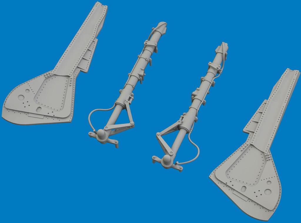 Eduard Brassin Series Fw190 Main Landing Gear and Cover Set Plastic Model Kit Parts EDU6481179 1/48 Focke-Wulf A-8/R2 (for Eduard) (Aircraft)