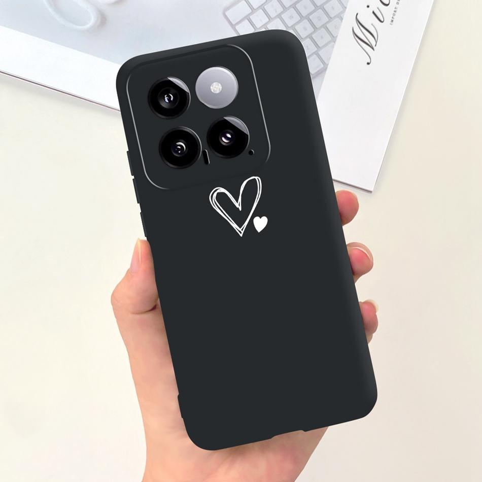 

For Xiaomi 14 Phone Case Mi 14 5G Mi14 2024 Fashion Girl Sunflower Pattern Candy Color Soft Silicone Back Cover Xiaomi 14 вино красного
