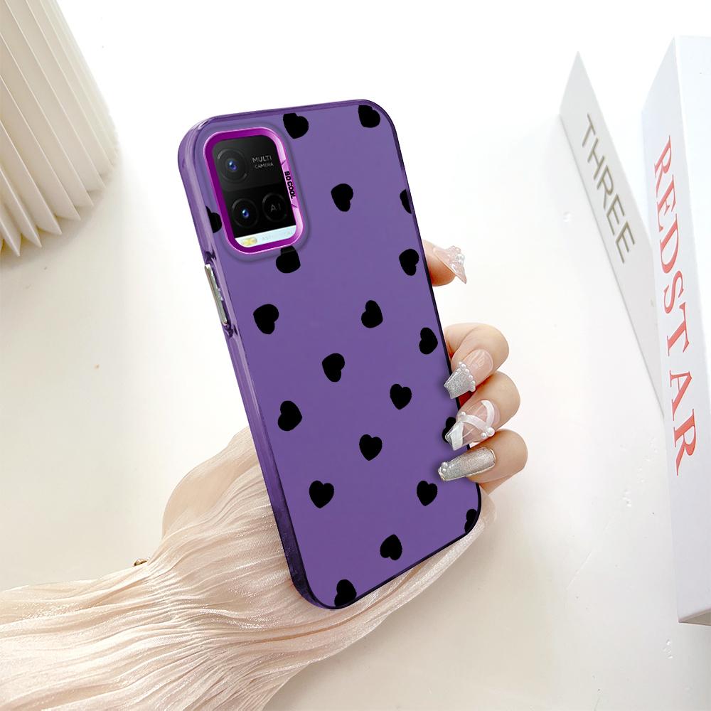 Painted Pattern Colorful Sliver Double Sided Hard Shell Shockproof Anti-fall Phone Casing for Vivo