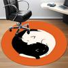 1pc Yin Yang Cats Office Round Area Rug, Indoor Mat Suitable ForOffice, Under Office Chairs Bedroom Living Room Home Decor, Room Deco 107