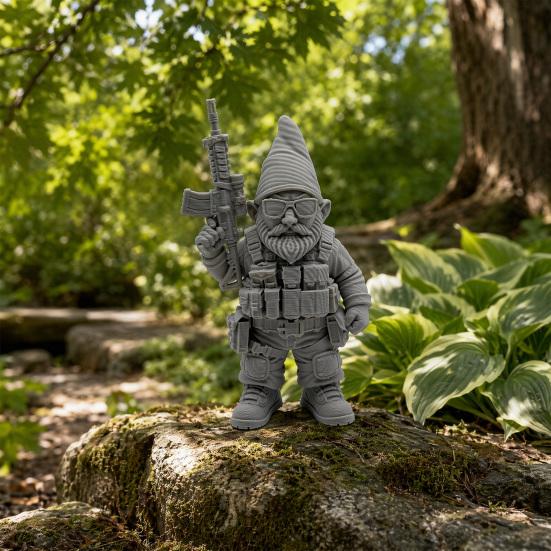 3D Printed Dwarf Soldier Ornament, Waterproof Resin Sun And Rain Resistant Statues, Armed Miniature Figurine for Outdoor Indoor Decor