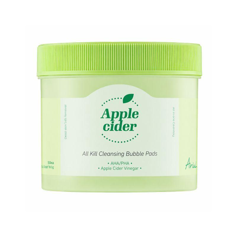 ARIUL Apple Cider All-Kill Cleansing Bubble Pad 60 Pads – Deep Pore Makeup Remover, Exfoliating Bubble Cleansing Pads