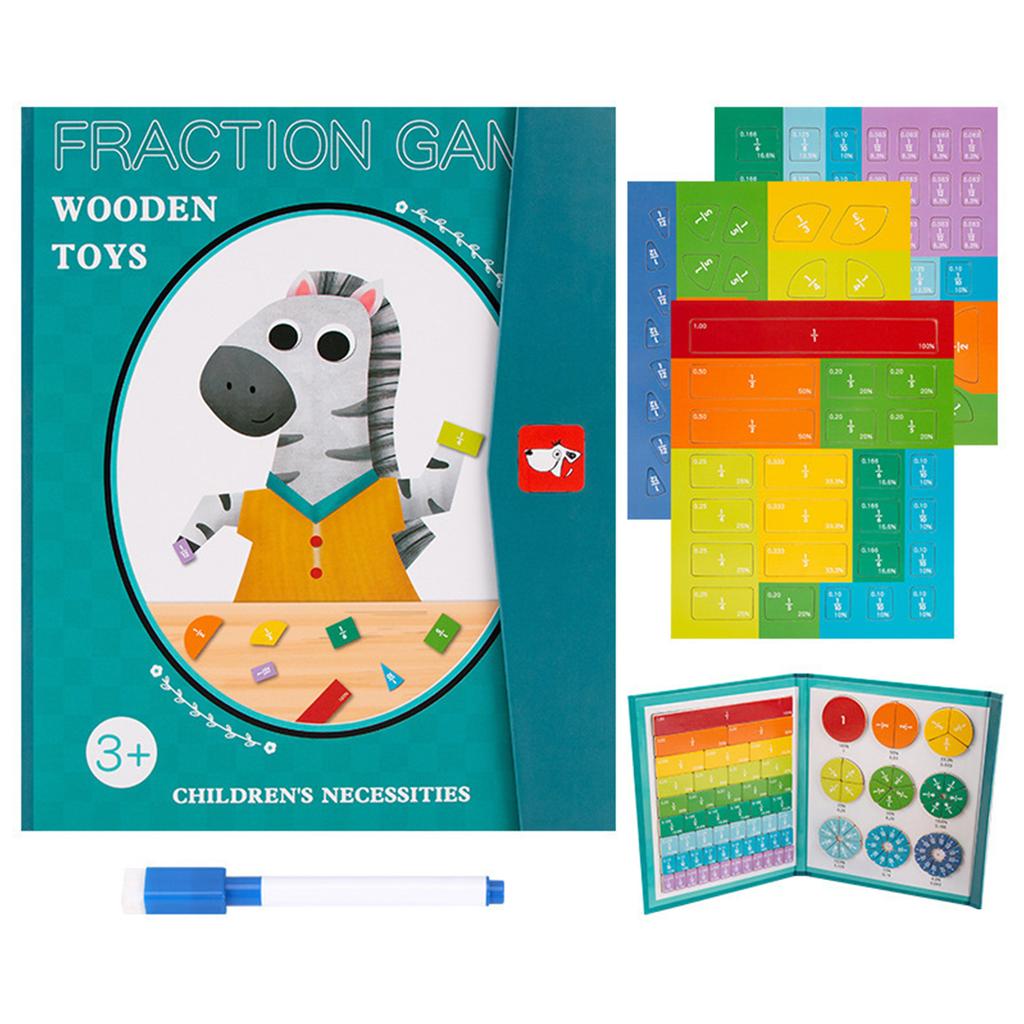 Magnetic Fraction Demonstration Book Multifunction Magnetic Fraction Tiles Fractions Manipulatives Gift for Kids