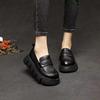 Spring new women's shoes muffin thick-soled thick-heeled single shoes small leather shoes one-pedal shoes