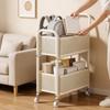 2-Tier Rolling Cart Mobile 2 Tier Sturdy for Kitchen, Teachers