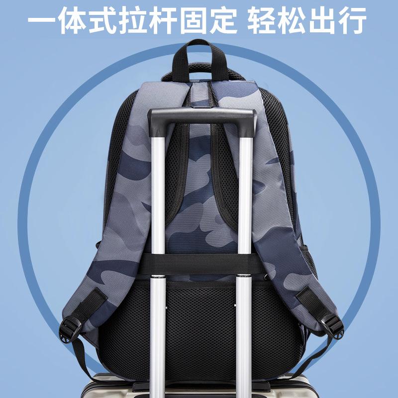 Camouflage Blue Backpack - Lightweight Water-Resistant Daypack for Teen Boys, Large Capacity School Bag for Outdoor Study