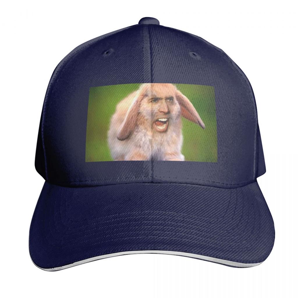 Nicolas Cage Bunny Photoshop Baseball Cap Contrast Two Tone Brim Snapback Flat Bill Strapback Dad Hat