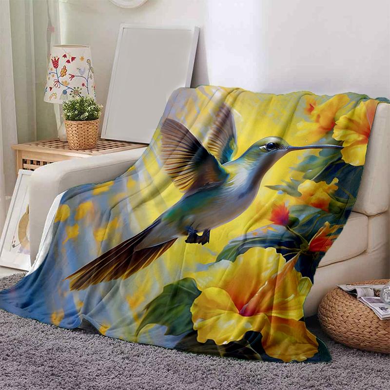 1pc Whirling Hummingbirds Blanket, Soft Throw Blanket for Room Decor, Perfect Gift for and and Fans .K101