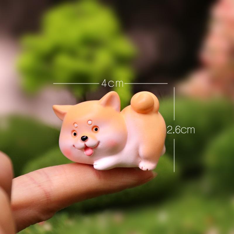 Akita Dog Handmade Model Doll Resin Crafts Micro Landscape Ornaments Shiba Inu Puppy Doll Cute Jewelry Desktop Garden Ornaments