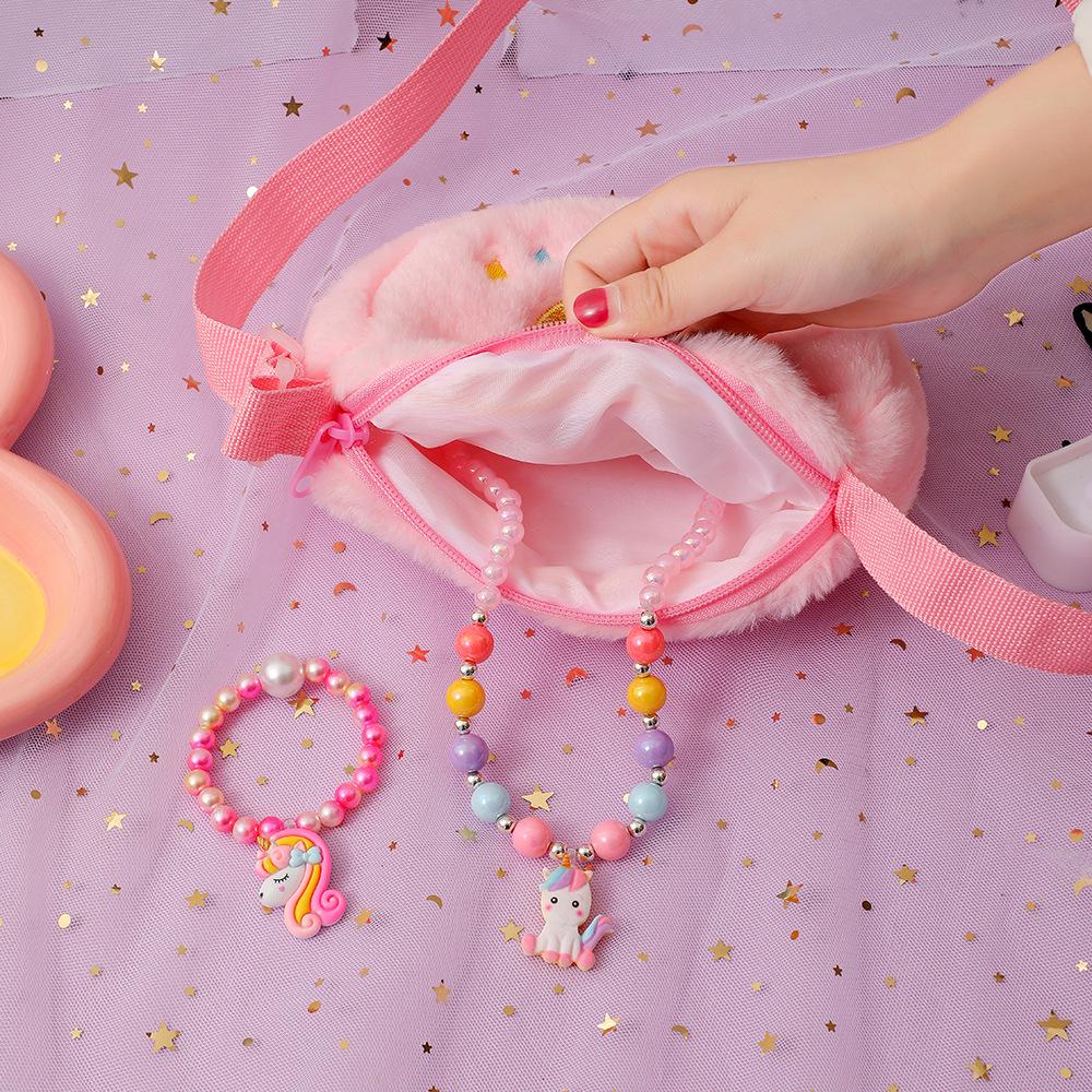 Kids' Unicorn Plush Crossbody Bag - Cute Heart Design for Girls