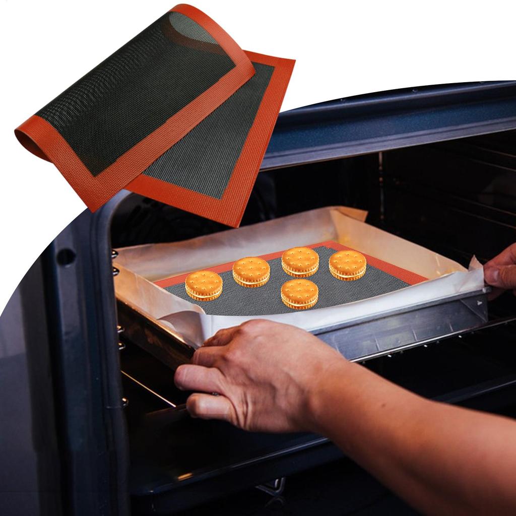 Alfombrilla de Silicona Bandeja para Hornear Malla para Hornear Transpirable Antiadherente Alfombrilla para Hornear Alfombrilla para Galletas Herramientas de Cocina de Alta Temperatura Herramientas para Pasteles