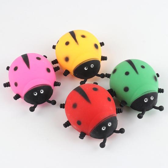 2Pcs Stress Reliever Toy Leisure Decorative TPR Ladybug Vent Flour Ball Depression Toy Birthday Gifts