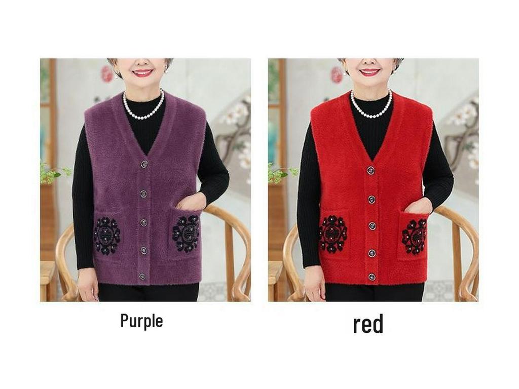 Vestă groasă fără mâneci de toamnă/iarnă pentru femei, pentru vârstnici