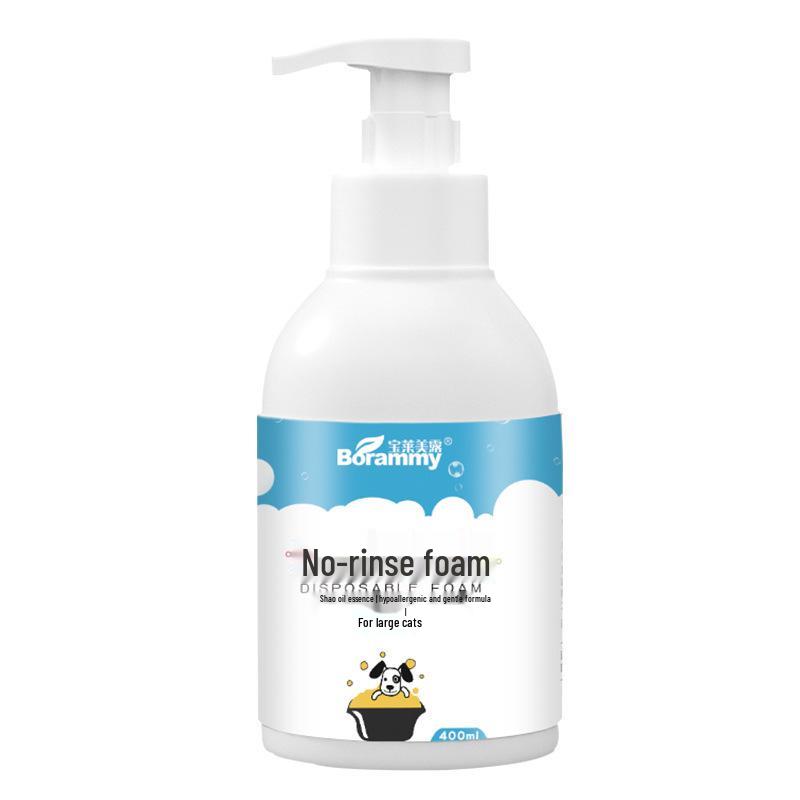 Pet Leave-in Foam & Body Cleaning Wipes - 400ml Cat Shower Gel, Dog Leave-in Gloves