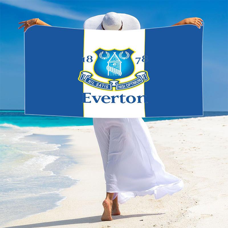 Everton FC Logo Print Beach Towel, Large Soft Quick Dry Towel for Beach Camping Swimming