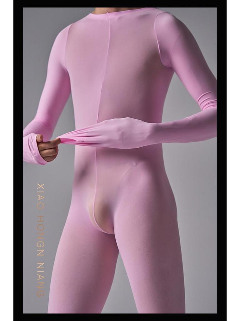 Pánské plus size sametové body s pětiprstými rukavicemi a kalhotami bez zad - Sexy černé punčochy