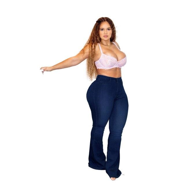 Mujer Pantalones de talla grande Otoño Casual Skinny High Waist Bell Bottom  Jeans Lady Fashion Slim Push Up Flared Jeans Pantalon Grande comprar a buen  precio — entrega gratuita, reseñas reales con