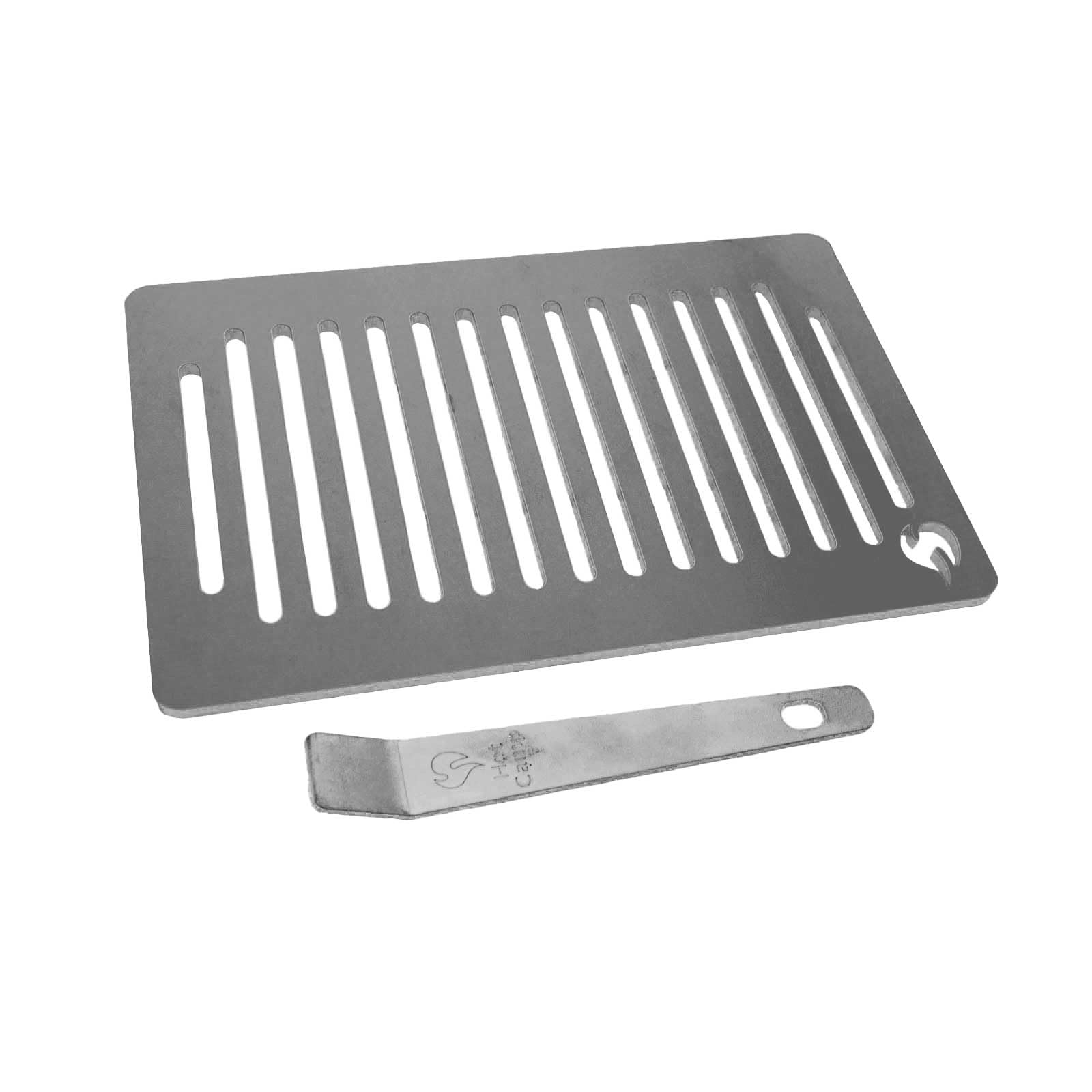 

Hot Camp Stainless Steel Grill Plate, Iwatani Robatayaki Grill Compatible, with Lifter, Extra Thick, Made in Japan, HC-59-2 (Stainless Steel)