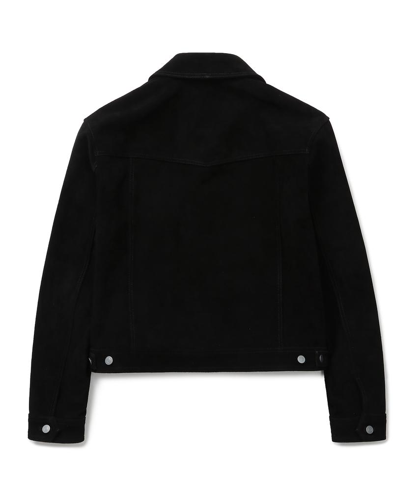 Connect Kinloch [Real Leather] Cow Suede Trucker Jacket (Black)