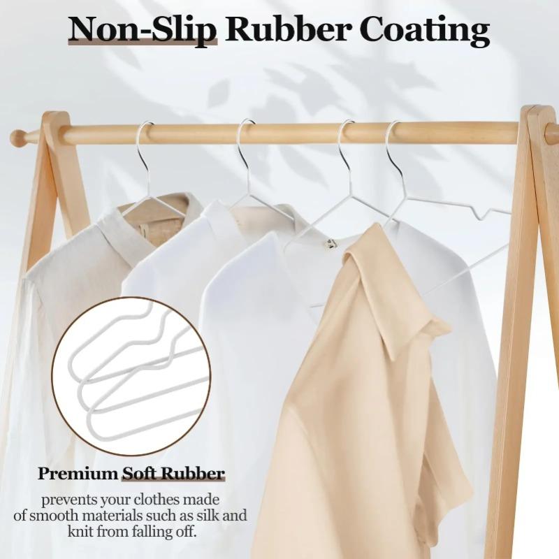 Non-Slip Coated Metal Suit Coat Hangers Heavy Duty Clothes Hangers Metal Shirt Jacket Hanger with Round Notches for Dress