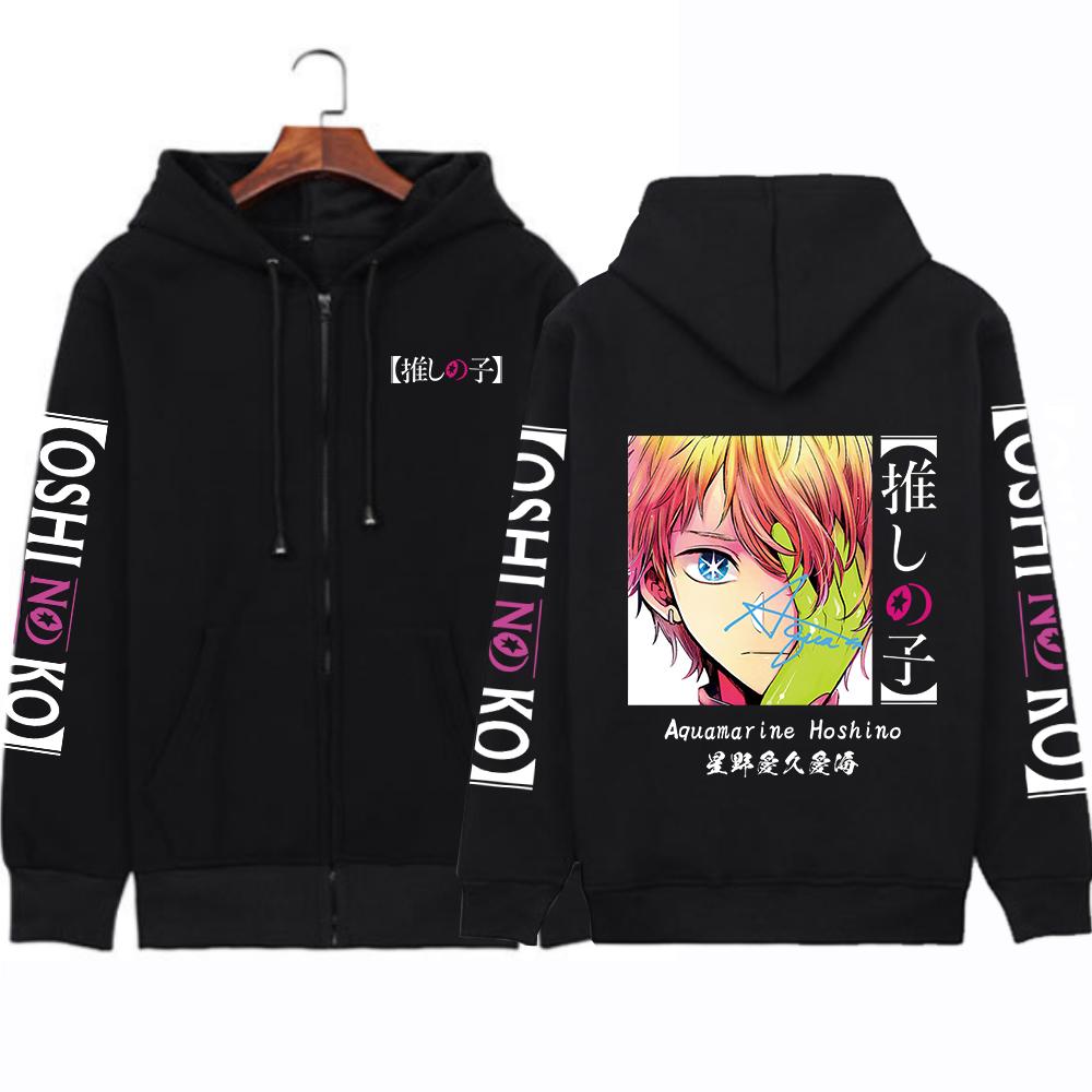 Аниме Oshi No Ko Graphic Harajuku аквамарин Hoshino Готическая толстовка мужская уличная одежда унисекс Манга толстовка мужской пуловер XS чёрный