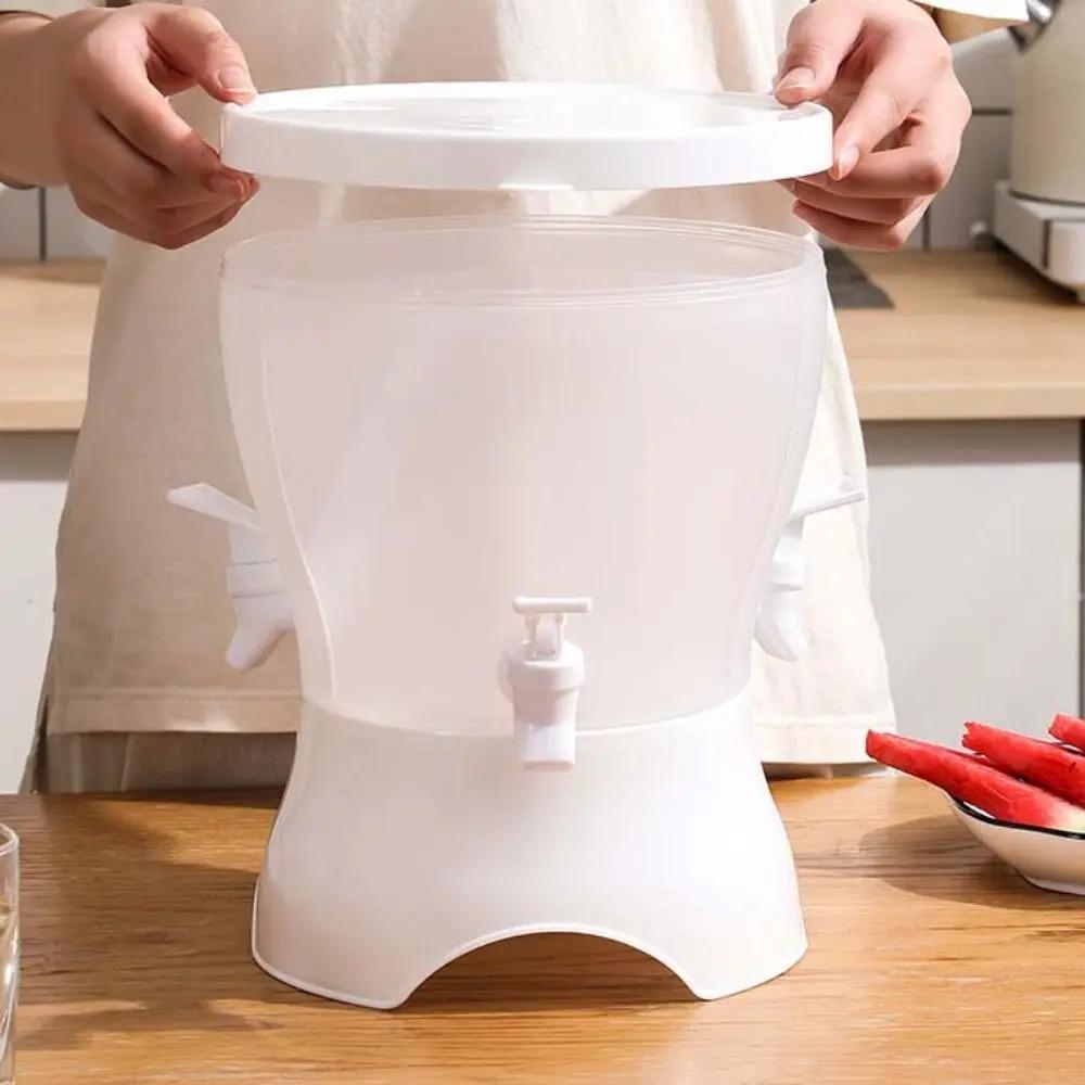 with Faucet Rotating Beverage Dispenser 3 Compartment Cold Water Bucket Drink Kettle  Juice