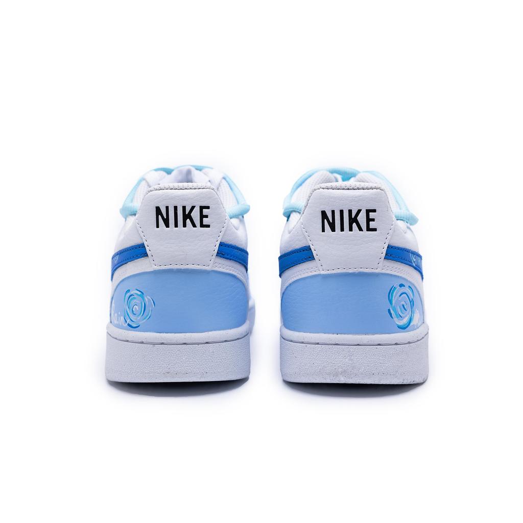 Nike Court Lite Lightweight Casual Slip Resistant Abrasion Resistant Low Top Skateboard Shoes Men's White Blue DH2987-101(Team240-)