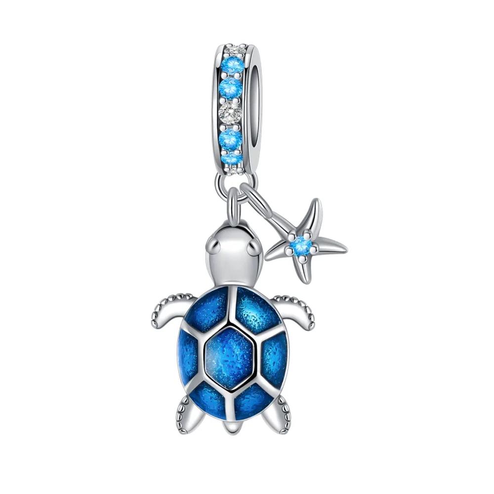 925 Silver Ocean Marine Life Charms Octopus Turtle Fish Whale Mermaid Seahorse Beads DIY Jewelry Making Supplies for Necklace Bracelet