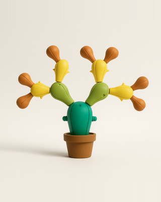 Cactus pentru copii, cactus puzzle de echilibru de masă cu blocuri de construcție, jucărie puzzle pentru bebeluși pentru educație timpurie