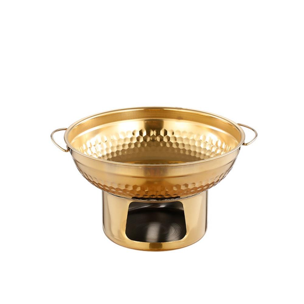 Fast Heating Stainless Steel Hot Pot Thickened Dessert Holder Double Ears Hot Pot  Food Serving