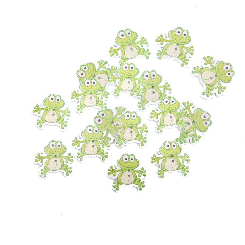 200 Pcs Wooden Buttons 4 Packs TwoHole Animal Buckles for DIY HandMade Clothing Decoration