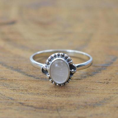 Rose Quartz Ring, Handmade Ring, Designer Ring, Statement Jewelry, 925 Silver Ring, Bohemian Ring, Oval Cabochon Ring, Promise Ring