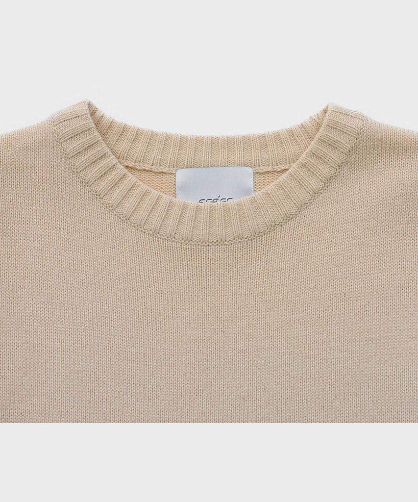 FFEFF STUDIO F Logo Round Wool Pullover (Cream Beige)