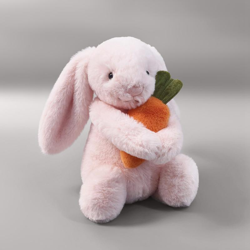 

Jellycat Plush Rabbit Toy With Floppy Ears And Carrot For Kids Decor Room розовый
