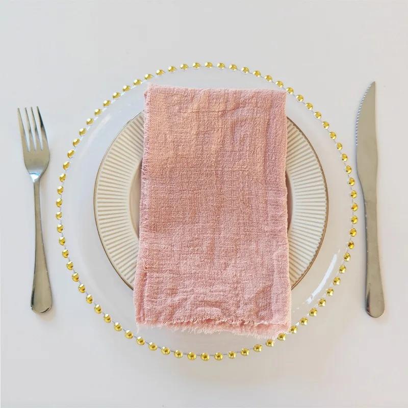 1-24PCS Washable and Reusable Gauze Napkin Ties Elegant and Stylish Ideal for Weddings Christmas and Home Decor