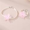 Collier Fleur en Forme de Cœur avec Matière en Maille et Chaîne Classique pour Style Féminin