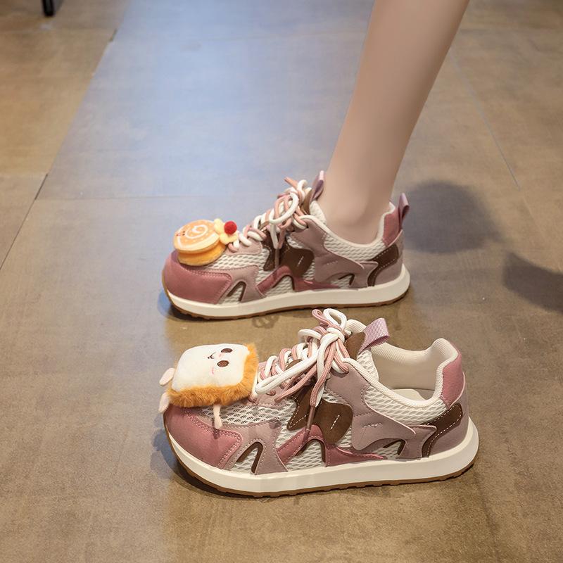 2025 Spring New Ins Super Fire Dad Shoes Female Internet Celebrity Platform Color Matching Casual Shoes Sports Forrest Gump Shoes