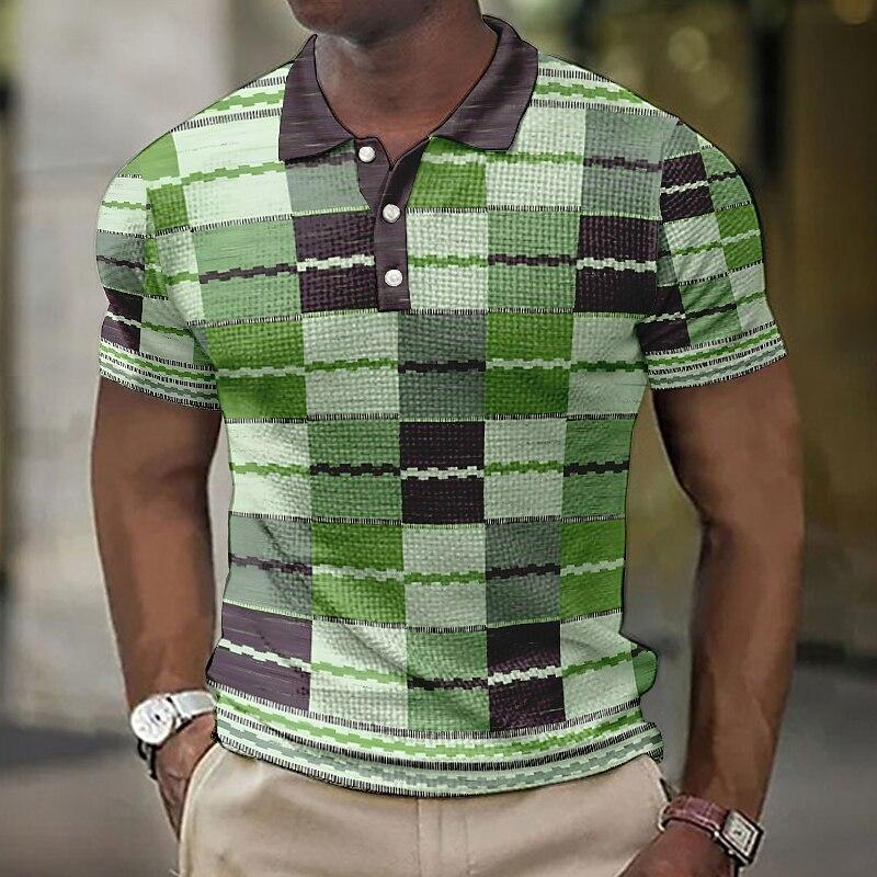 Men Polo Shirt Short Sleeve 3d Print Tops Fashion Polyester Breathable Comfortable Polos Shirts