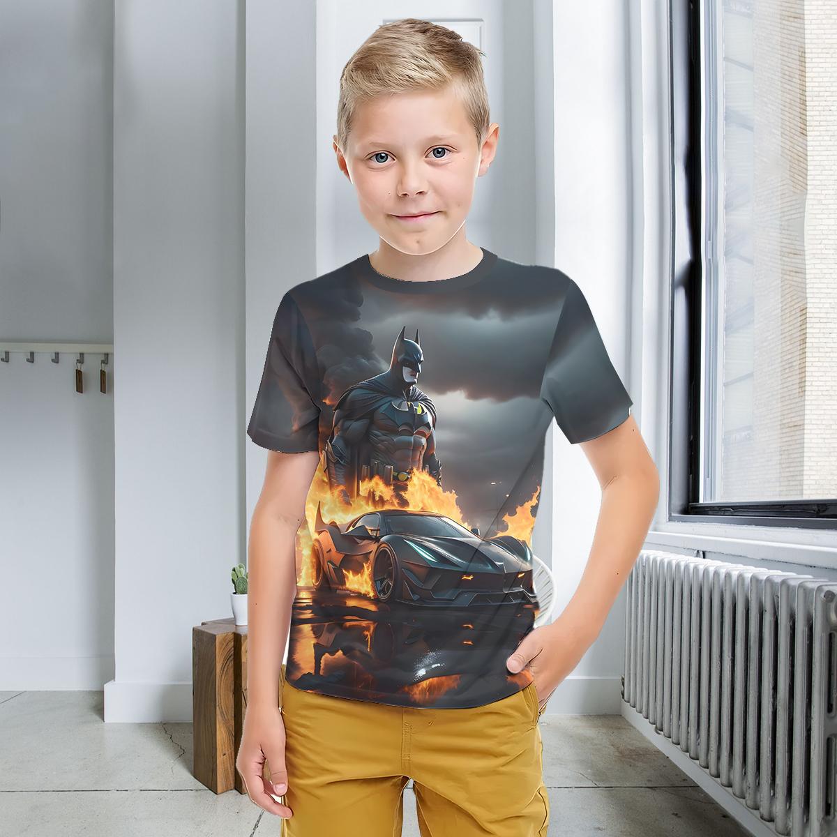 

Cool Super Hero 3D Print Baby Clothing 5 to 14 Years Male Outdoor Clothes for Children Boy Girl Child T-Shirt Top-B-B-Batmans 100
