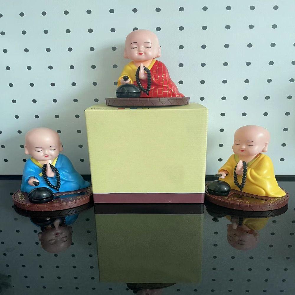 Andächtige Gebetsklopfende Holzfisch-Spielzeuge Nickende Desktop-Buddha-Statue Geschenke