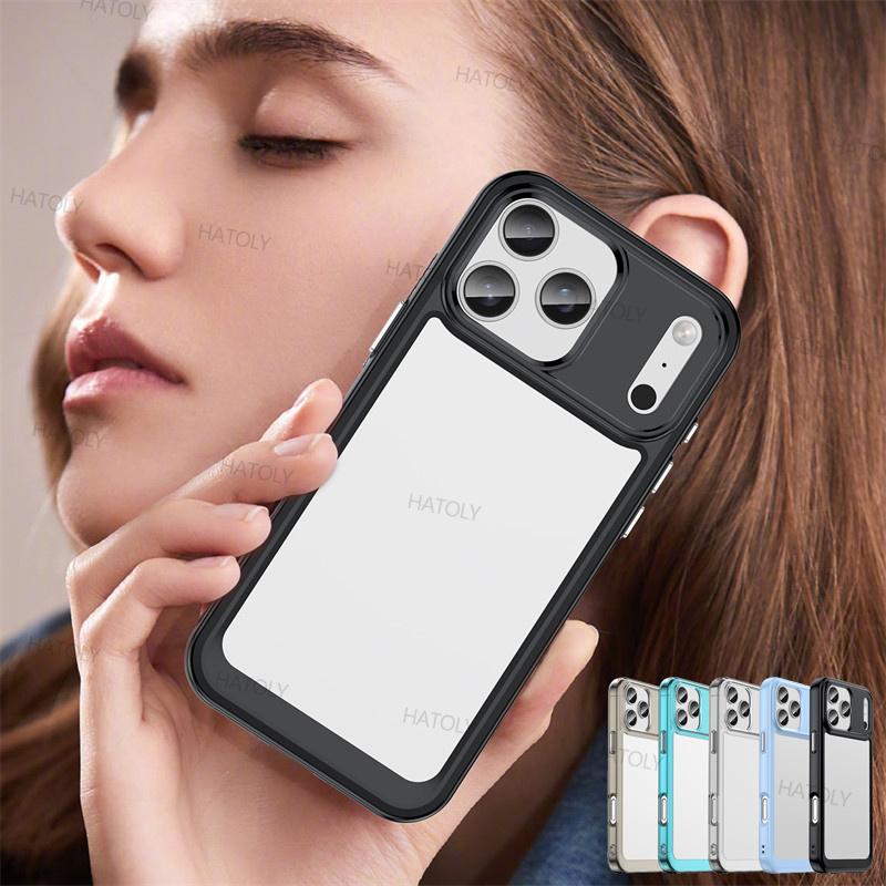 For iPhone 17 Pro Max Case iPhone 17 Air iPhone 17 Pro Max Cover Bumper Shockproof Clear PC + Silicone Protective Phone Cover
