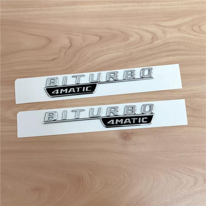 3D Flat Fo Turbo BITURBO V8 BITURBO 4MATIC 4MATIC+ V8 V12 BITURBO Plus Emblem for Benz GT Car Fender Side Sticker uu1
