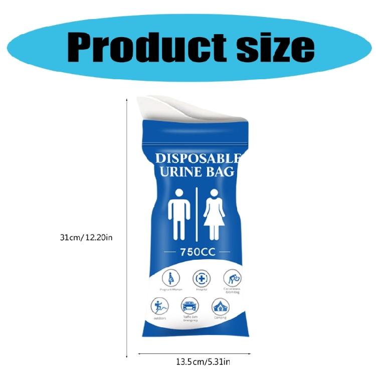 4Pcs 750ML Portable Car Toilet Urine Bag Disposable Urine Bag Outdoor Travel Camping Pee Bags for Men Women Easy To Use