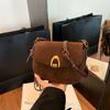 Retro Woman Small Leather Saddle Armpit Bags For Women Winter Shoulder Crossbody Bag Ladies Vintage  Handbags