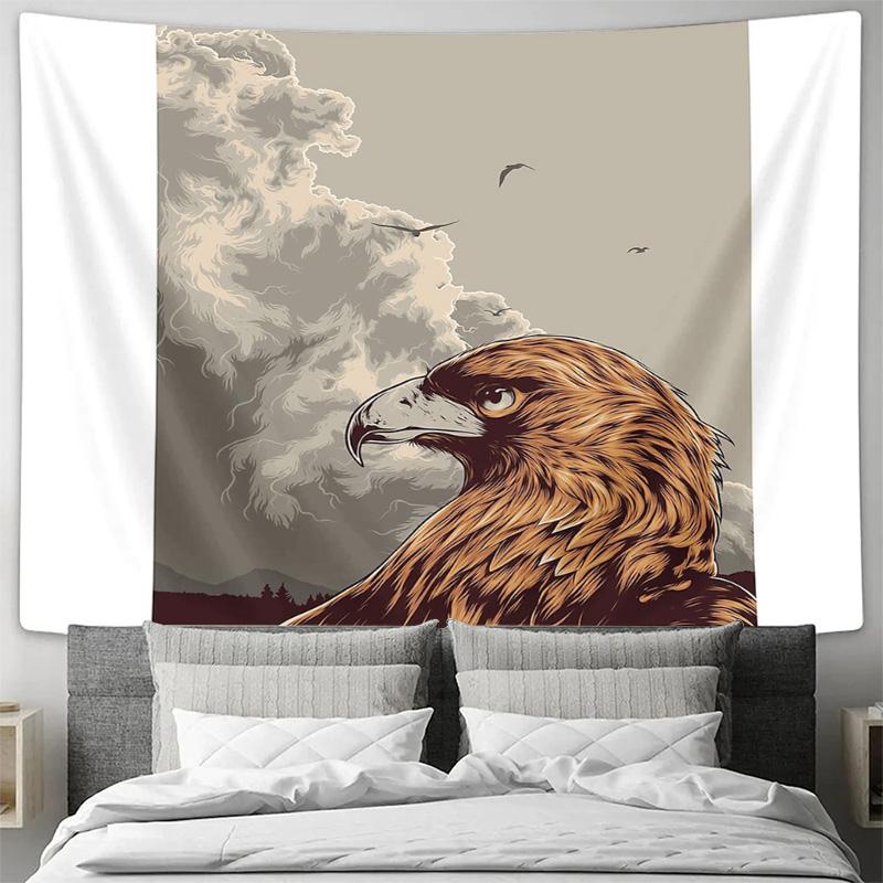 Nature Mountain Wolf Tapestry Forest Animal Tapestry Home Decor Wall Hanging Scenic Tapestry Large Wall Art Bedroom Decor Room A