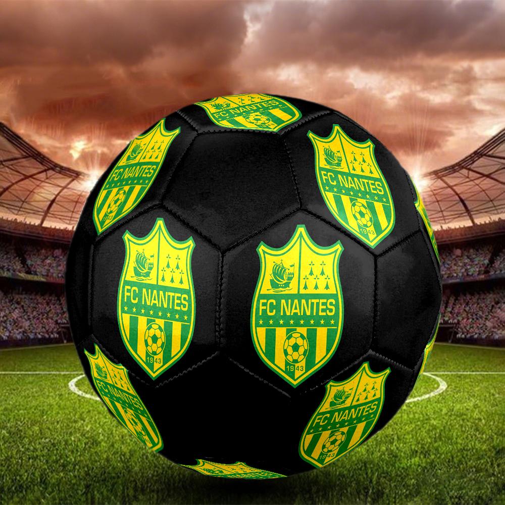 FC Nantes Indoor Soccer Ball Colorful Machine Stitched PVC Size 5 Team Training Competition Ready Durable High-Bounce Cool Sports Gift