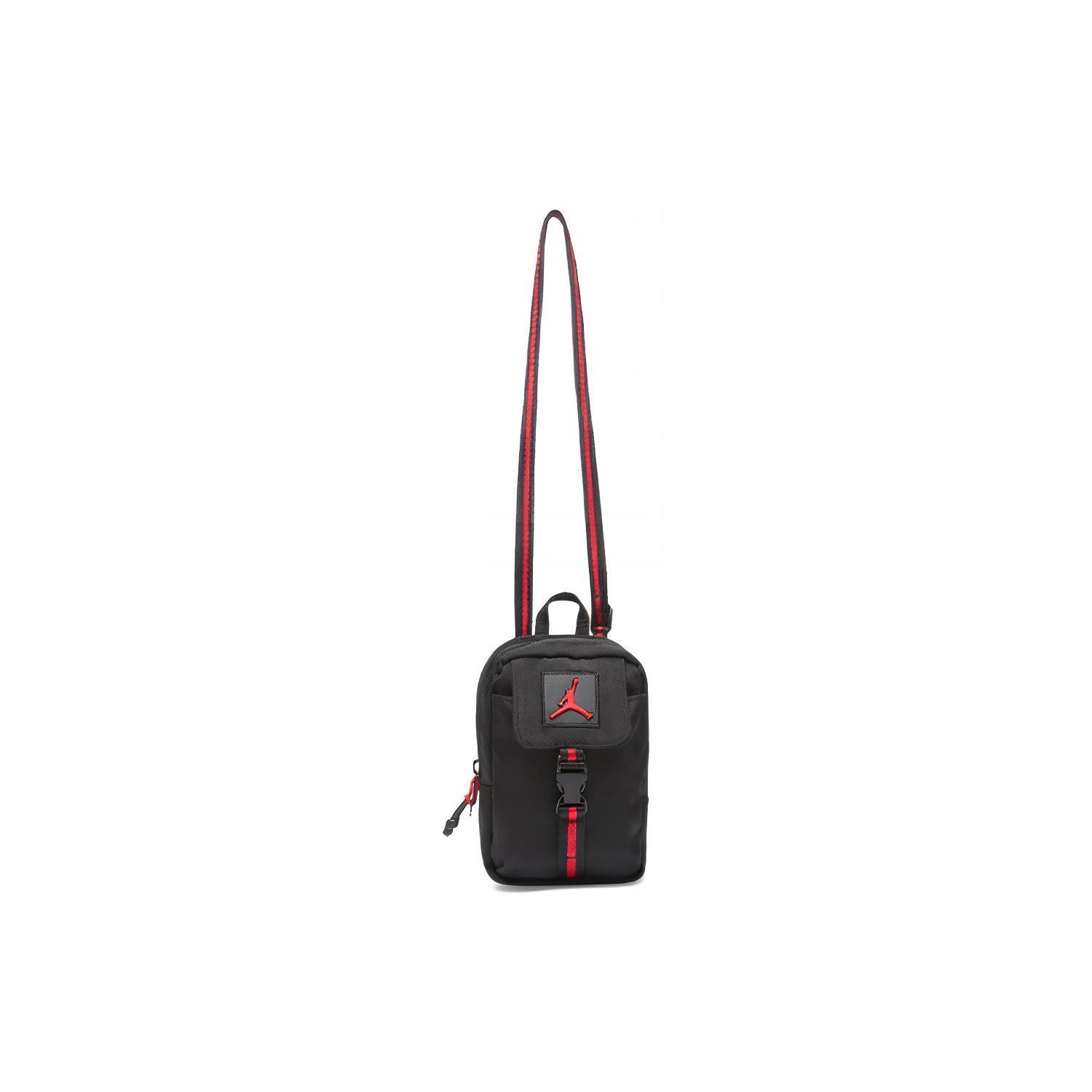 Jordan Simple Basic Jumpman Logo Adjustable Strap Polyester Phone Bag Shoulder Crossbody Mini Unisex bags Black Red DC8666-011 Bred